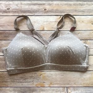 NWOT Cacique Lightly Lined Lounge bra. Polka dot.